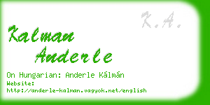 kalman anderle business card